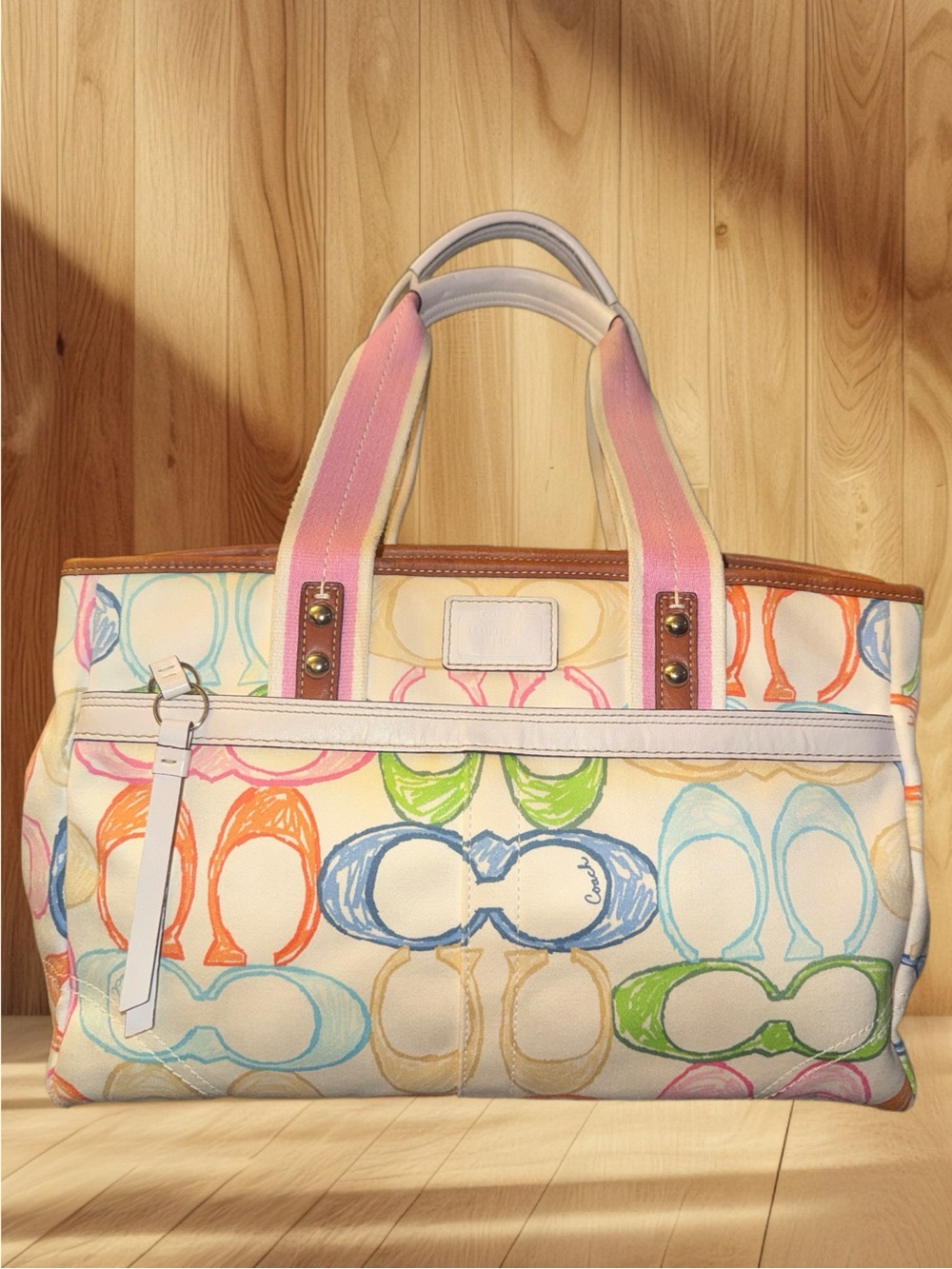 Coach 10674 Hamptons Weekend Scribble Tote